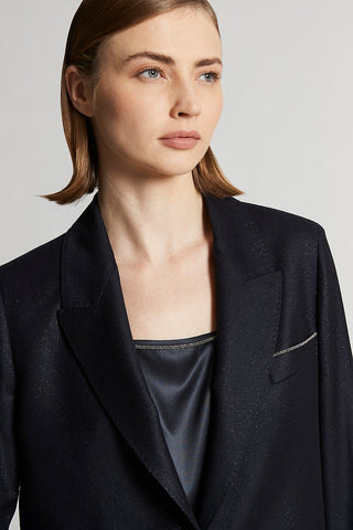 Lurex wool flannel blazer