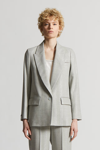 Wool-blend flannel blazer