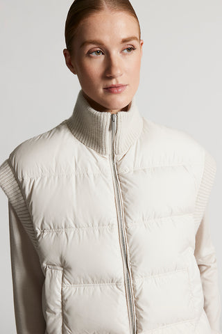Lurex tricot and down vest