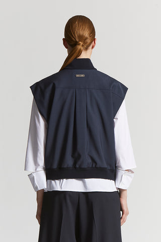 Virgin wool zip-up vest