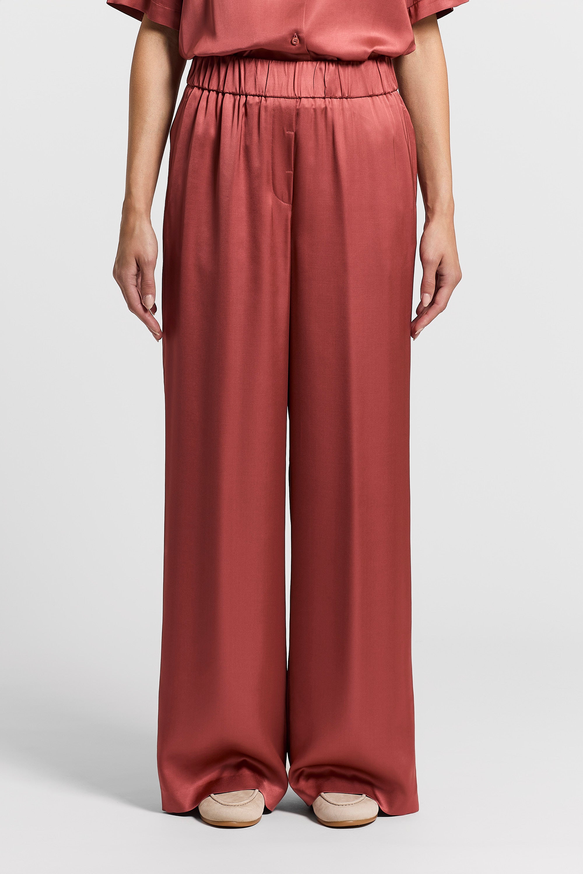 Viscose satin trousers | Peserico