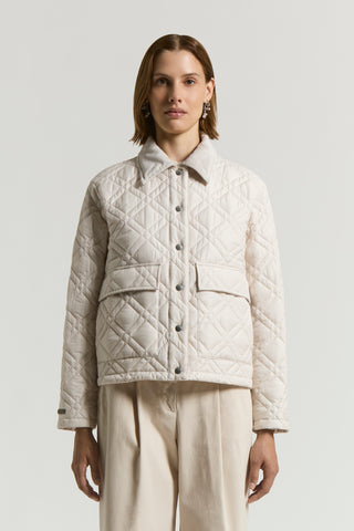 Quilted jacket with sail collar