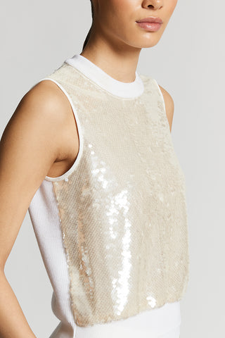 Sleeveless sequinned top