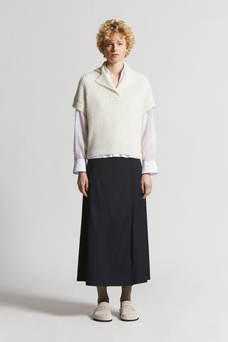 Cashmere, silk, alpaca and wool-blend vest