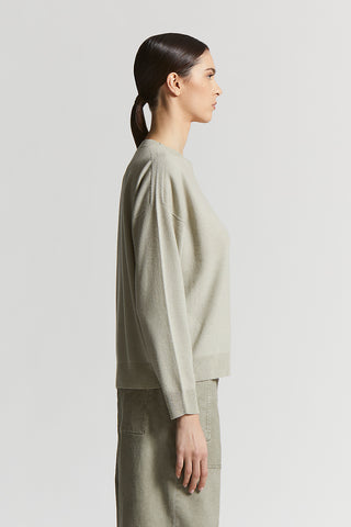 Pure cashmere crew-neck sweater with lurex