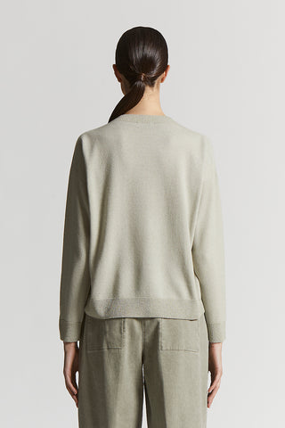 Pure cashmere crew-neck sweater with lurex