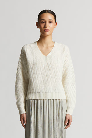 Lurex and blown alpaca sweater