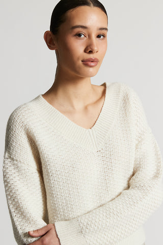 Lurex and blown alpaca sweater
