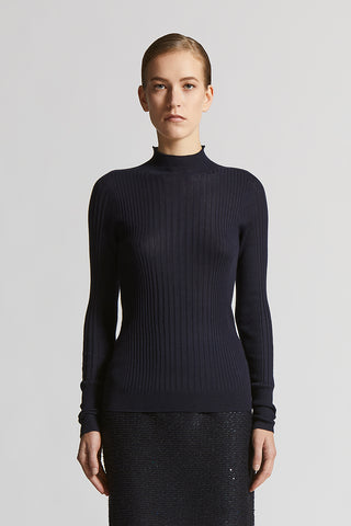 Cashmere and silk rib-knit sweater