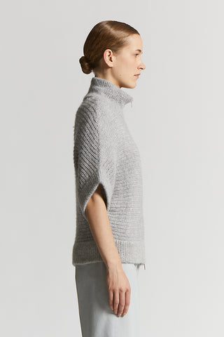 Cashmere, silk, alpaca and wool-blend sweater with zip