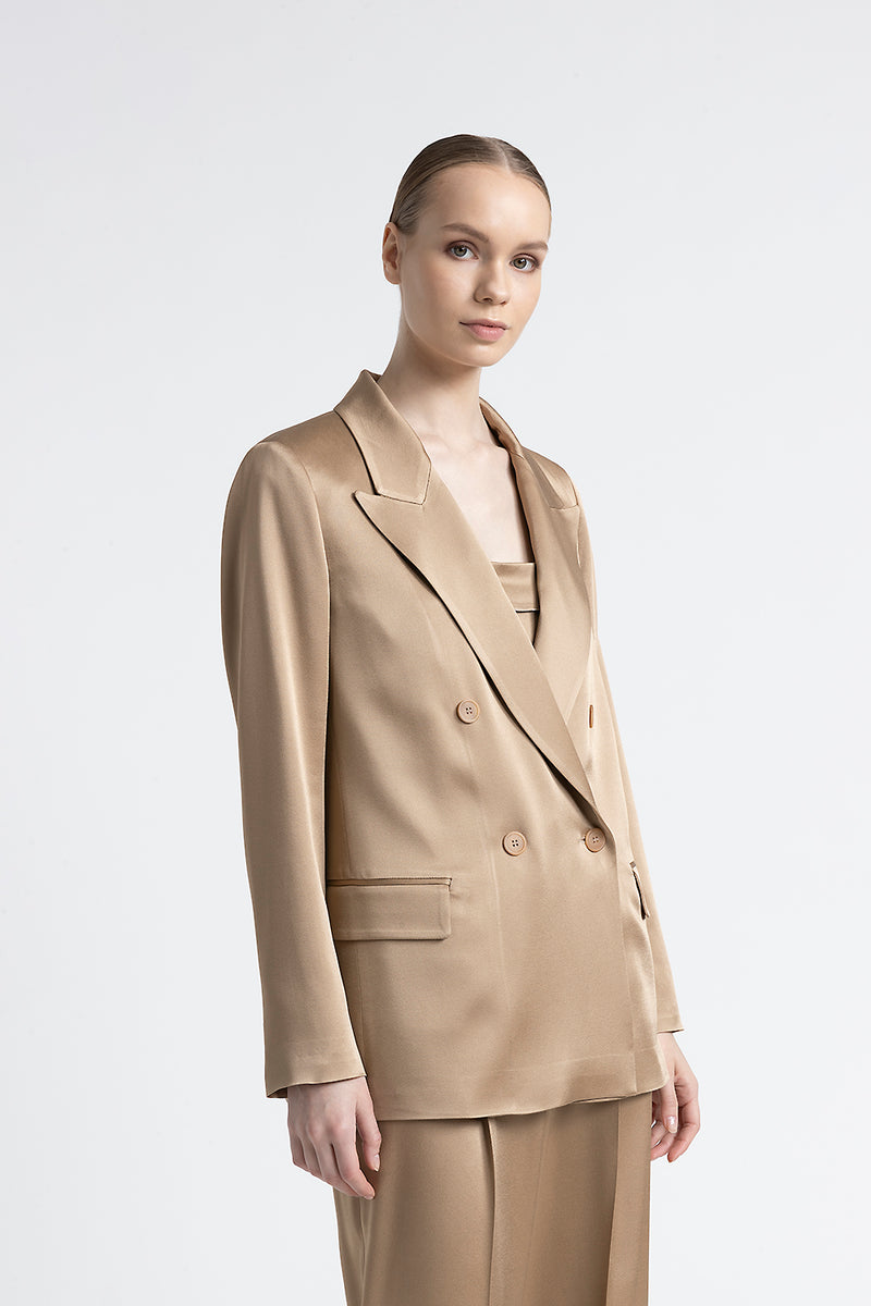 Cady enver satin double-breasted blazer – Peserico