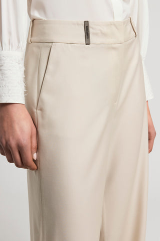 Pure wool twill trousers