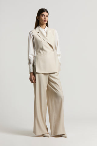 Pure wool twill trousers