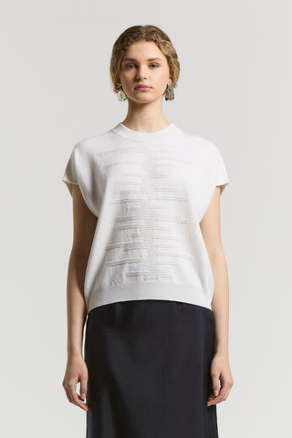 Cashmere, silk and wool yarn sweater