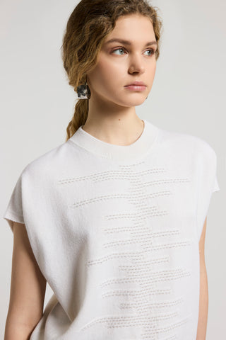 Cashmere, silk and wool yarn sweater