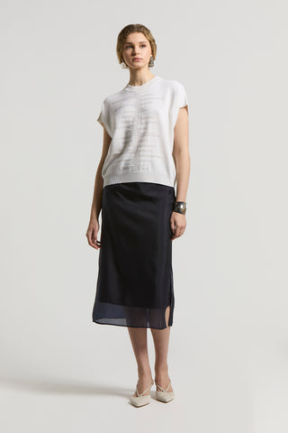 Cashmere, silk and wool yarn sweater