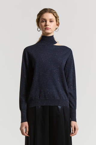 Wool and alpaca yarn sweater