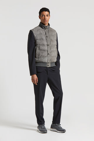 Single-breasted stretch technical wool fabric blazer