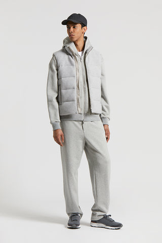 Brushed cotton melange hooded sweatshirt