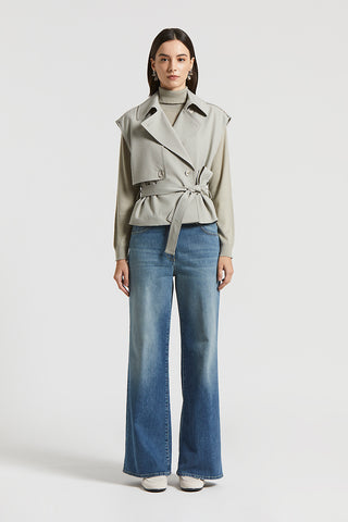 Washed stretch cotton jeans