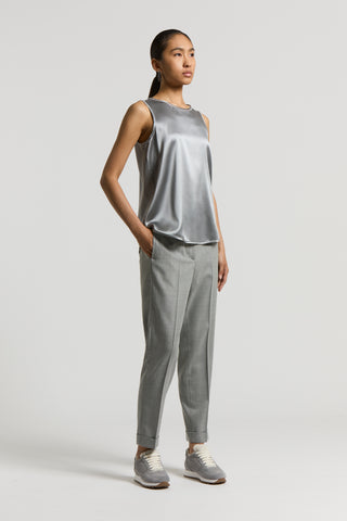 Technical wool flannel trousers