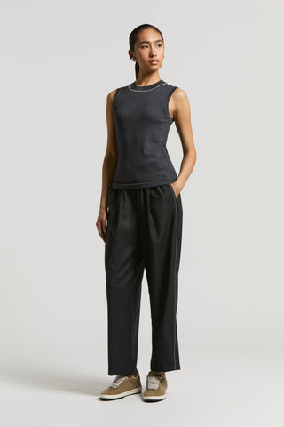 Lurex wool flannel trousers