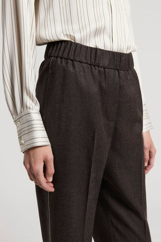 Lurex wool flannel trousers