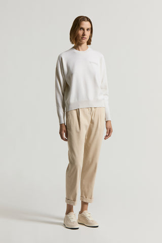 Soft stretch cotton gabardine trousers