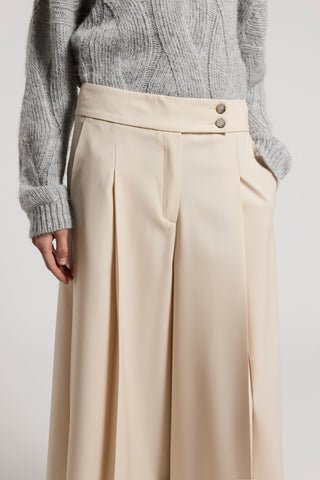 Fluid wool twill trouser skirt