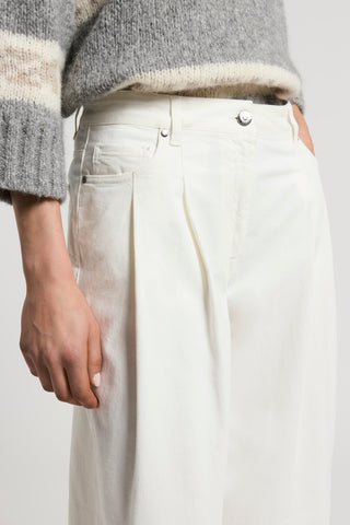 Peach-finish cotton twill trousers