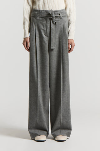 Wool and cashmere flannel trousers
