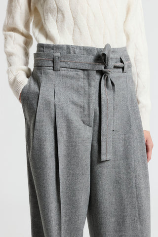 Wool and cashmere flannel trousers