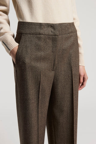 Jaspé wool fabric trousers