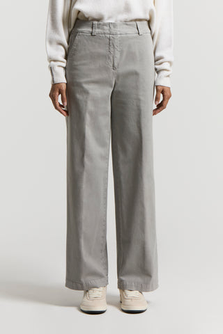 Peach-finish cotton twill trousers