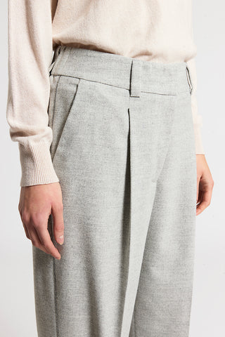 Wool and viscose flannel trousers