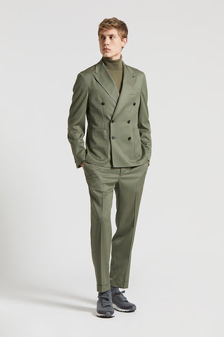 Double-breasted technical wool gabardine blazer