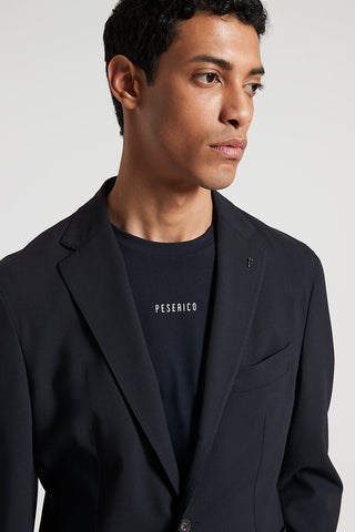 Single-breasted stretch technical wool fabric blazer