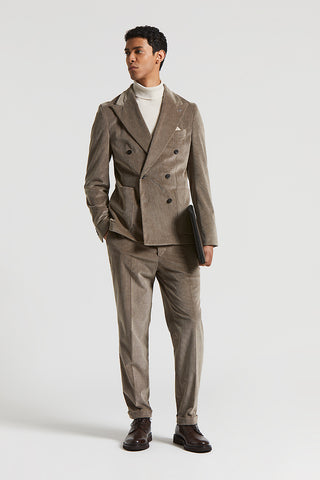 Double-breasted cotton and cashmere corduroy blazer