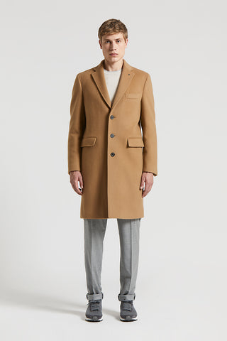 Single-breasted double baize coat