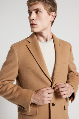 Single-breasted double baize coat