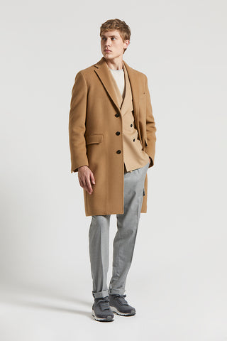 Single-breasted double baize coat