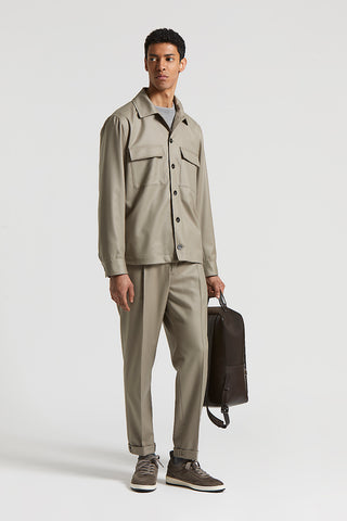 Wool flannel overshirt