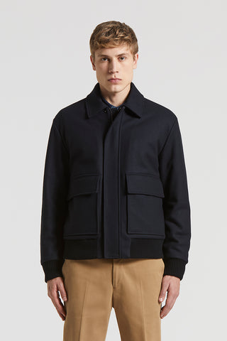 Wool and cashmere bomber jacket