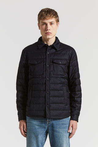 Padded Loro Piana flannel jacket-shirt