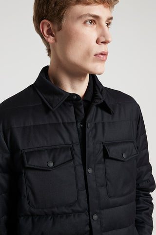 Padded Loro Piana flannel jacket-shirt