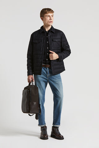 Padded Loro Piana flannel jacket-shirt