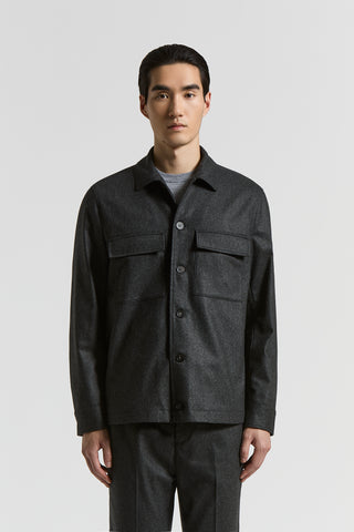 Wool-blend overshirt