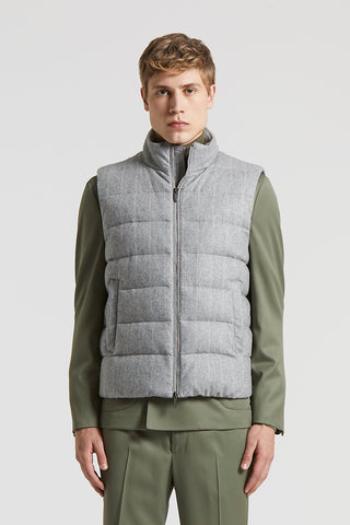 Padded pinstripe flannel vest
