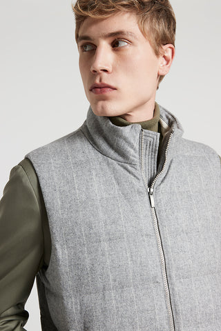 Padded pinstripe flannel vest