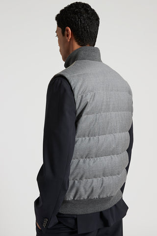 Bi-material suede vest